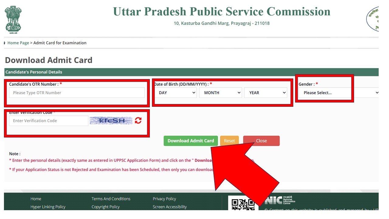 UPPSC 2024 Admit Cards Download